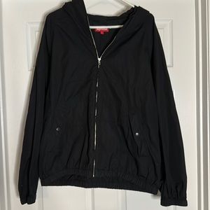 Large black Supreme zip up hooded jacket